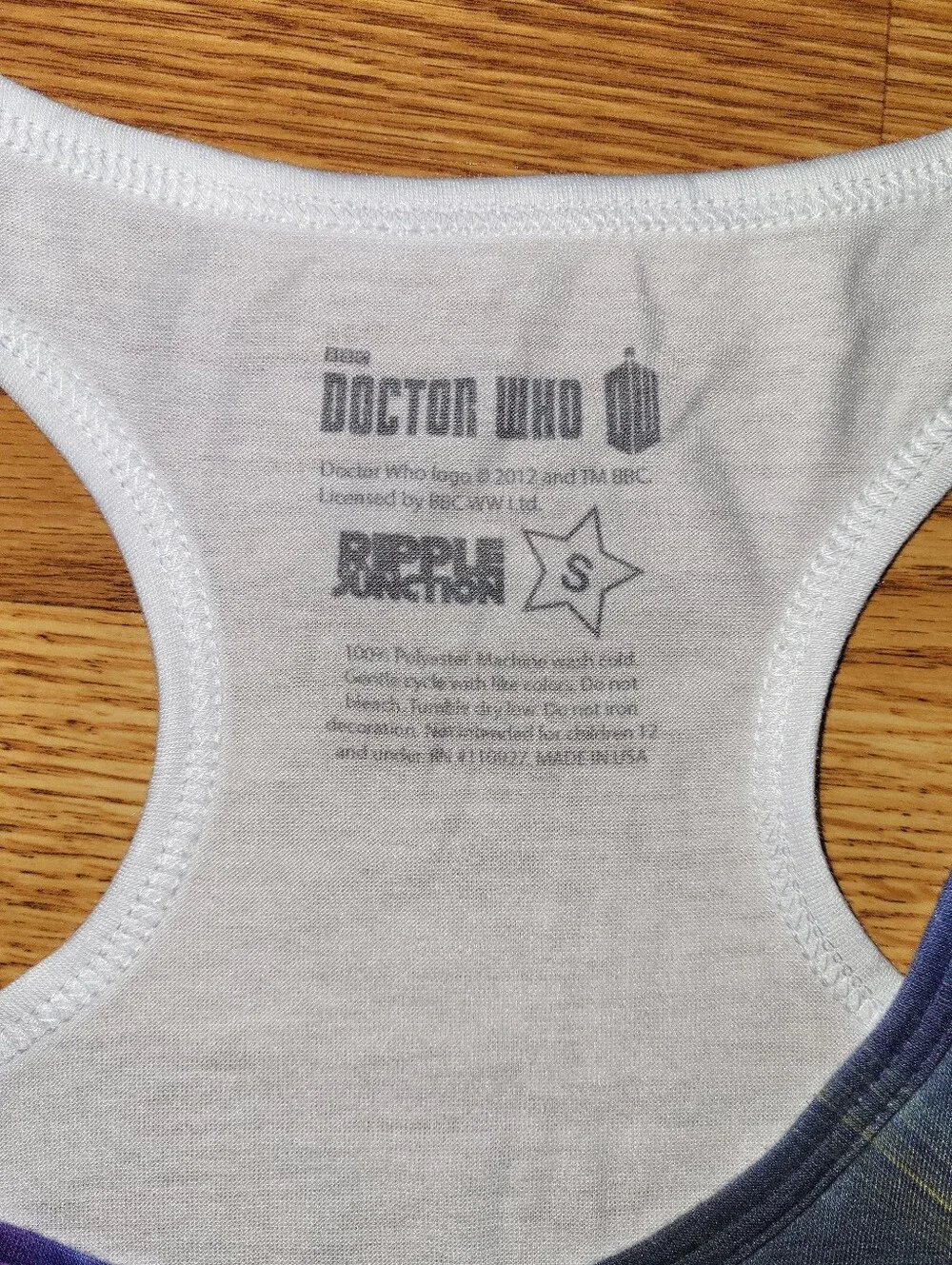 Hot Topic Ripple Junction Doctor Who TARDIS Purple Blue Racerback Tank Top, SM